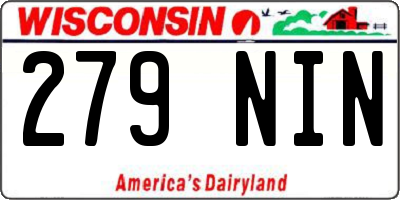 WI license plate 279NIN