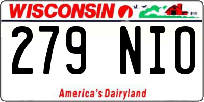 WI license plate 279NIO