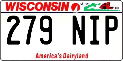 WI license plate 279NIP