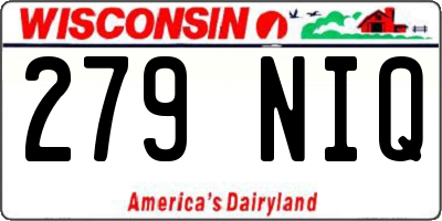 WI license plate 279NIQ