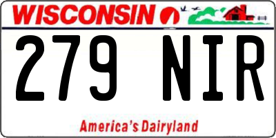 WI license plate 279NIR