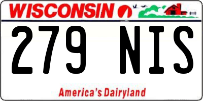 WI license plate 279NIS