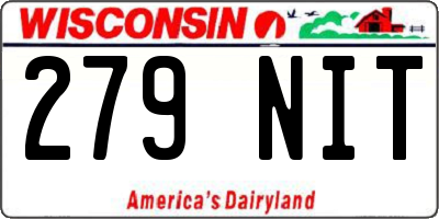 WI license plate 279NIT