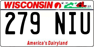 WI license plate 279NIU