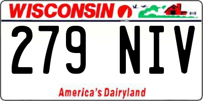 WI license plate 279NIV