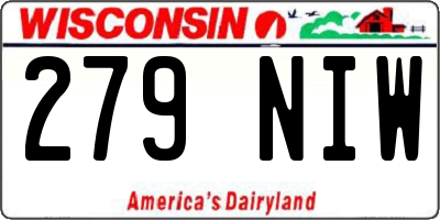 WI license plate 279NIW