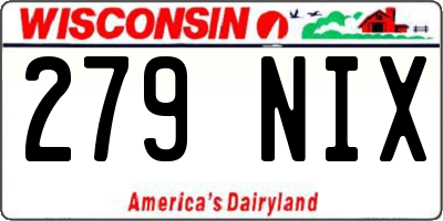 WI license plate 279NIX