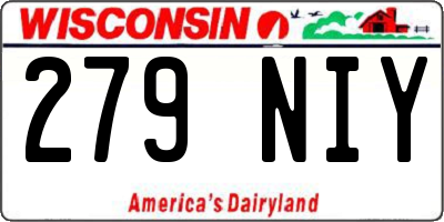 WI license plate 279NIY