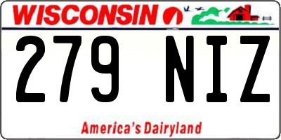 WI license plate 279NIZ