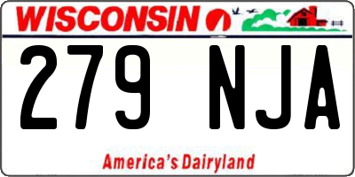 WI license plate 279NJA