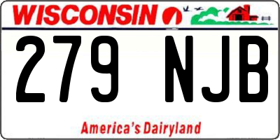 WI license plate 279NJB