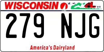 WI license plate 279NJG