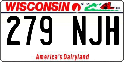 WI license plate 279NJH