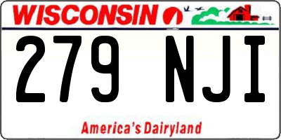 WI license plate 279NJI