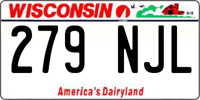WI license plate 279NJL