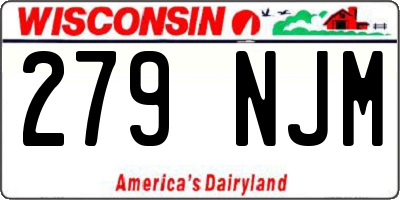 WI license plate 279NJM