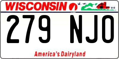 WI license plate 279NJO