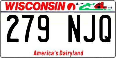 WI license plate 279NJQ