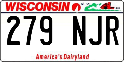 WI license plate 279NJR