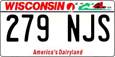 WI license plate 279NJS