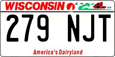 WI license plate 279NJT