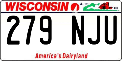 WI license plate 279NJU