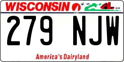 WI license plate 279NJW
