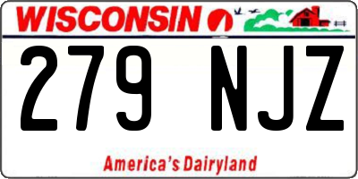 WI license plate 279NJZ
