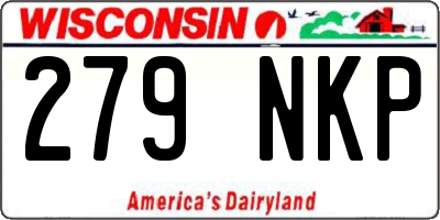 WI license plate 279NKP