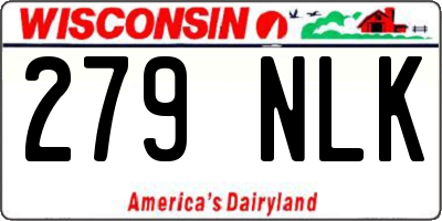 WI license plate 279NLK