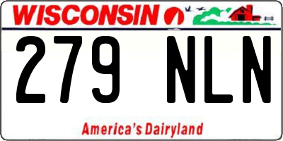 WI license plate 279NLN