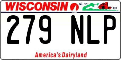 WI license plate 279NLP