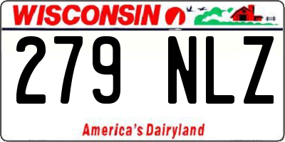 WI license plate 279NLZ