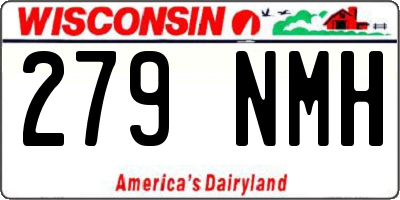 WI license plate 279NMH