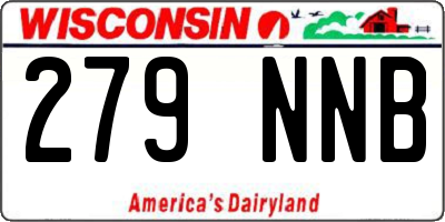 WI license plate 279NNB