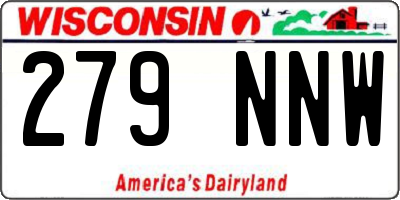 WI license plate 279NNW