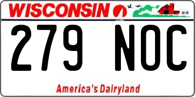 WI license plate 279NOC