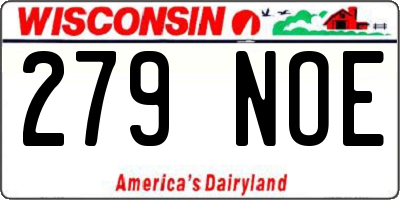 WI license plate 279NOE