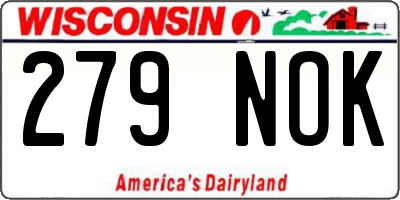 WI license plate 279NOK