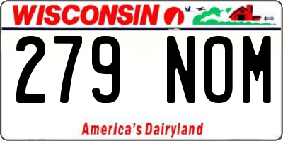 WI license plate 279NOM