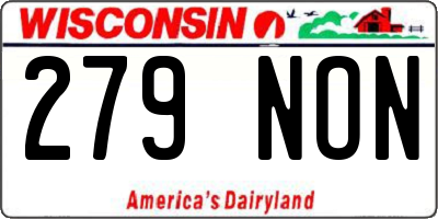 WI license plate 279NON