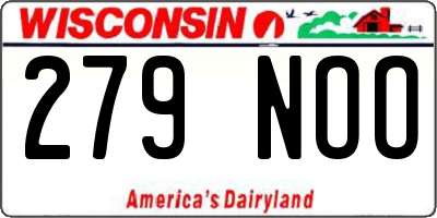 WI license plate 279NOO
