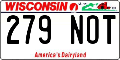WI license plate 279NOT