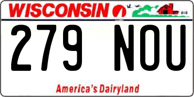 WI license plate 279NOU