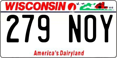 WI license plate 279NOY