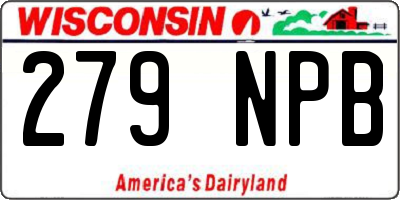 WI license plate 279NPB
