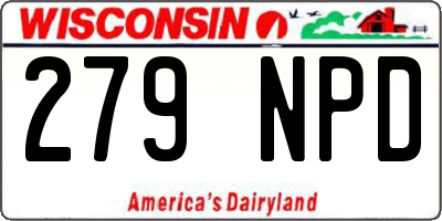 WI license plate 279NPD