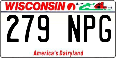 WI license plate 279NPG