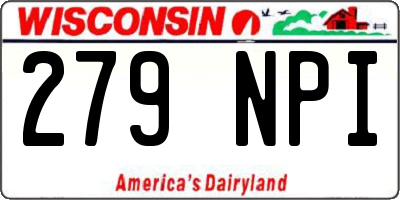 WI license plate 279NPI