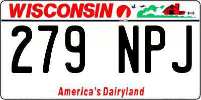 WI license plate 279NPJ